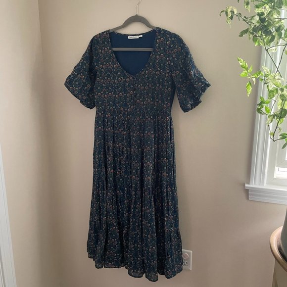 Roller Rabbit Floral Henley Short Sleeve Midi Dress - Picture 1 of 5